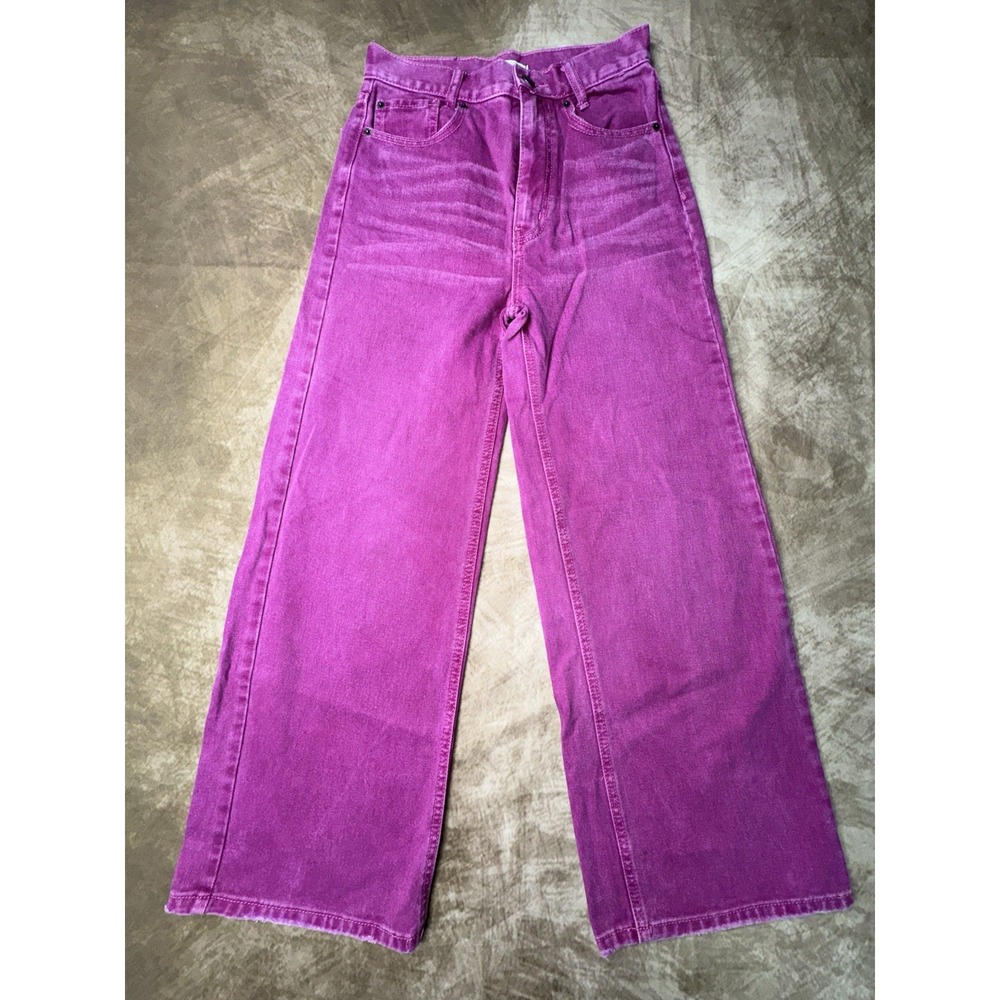 BDG Women's Pink Wide Leg Jeans High Rise 100% Cotton Denim Size 26